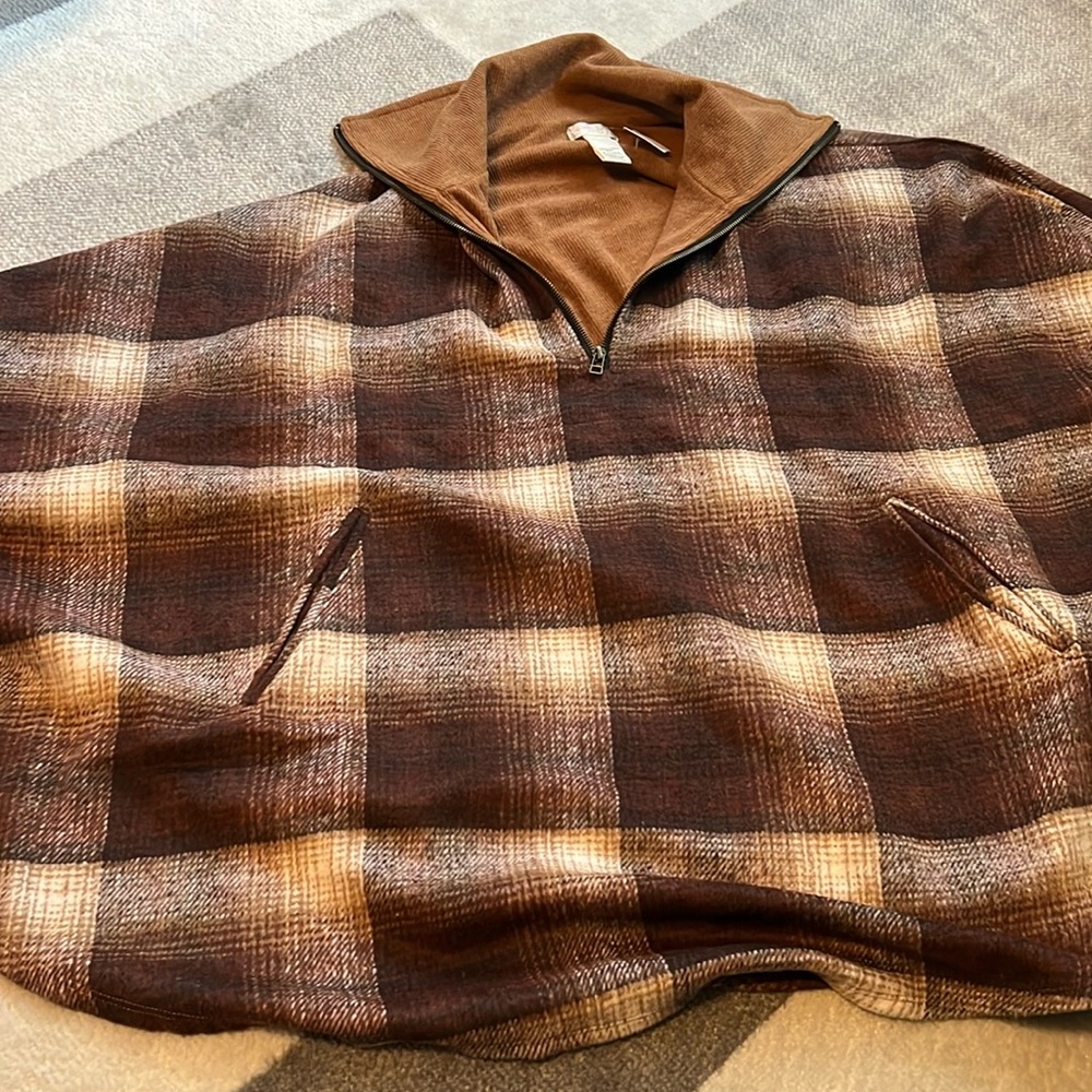 *New* **Free people** brushed plaid poncho